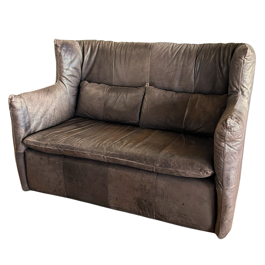 Chocolate Leather High Back De Sede Loveseat