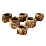 Set of 6 Speckled Ceramic Napkin Holders