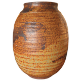 Rust and Umber Glazed Studio Ceramic Vase