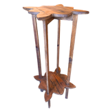 Aged Oak Clover Pedestal Table