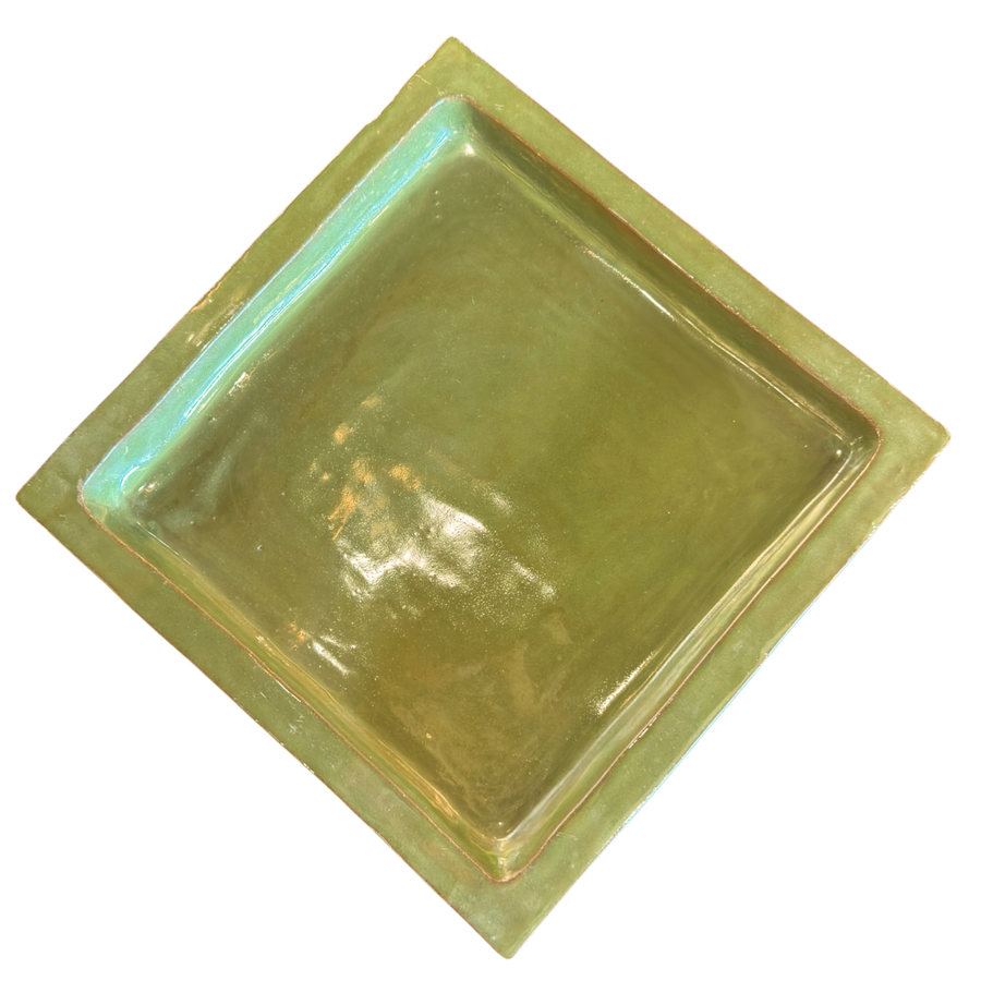 Moss Green Glazed Ceramic Tray