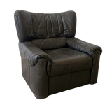 High Back Espresso Leather Armchair