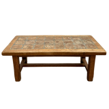French Artisan Oak and Tile Coffee Table