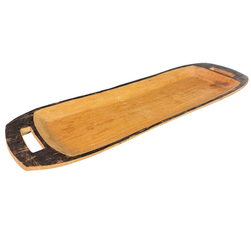 Painted Edge Carved Wood Tray