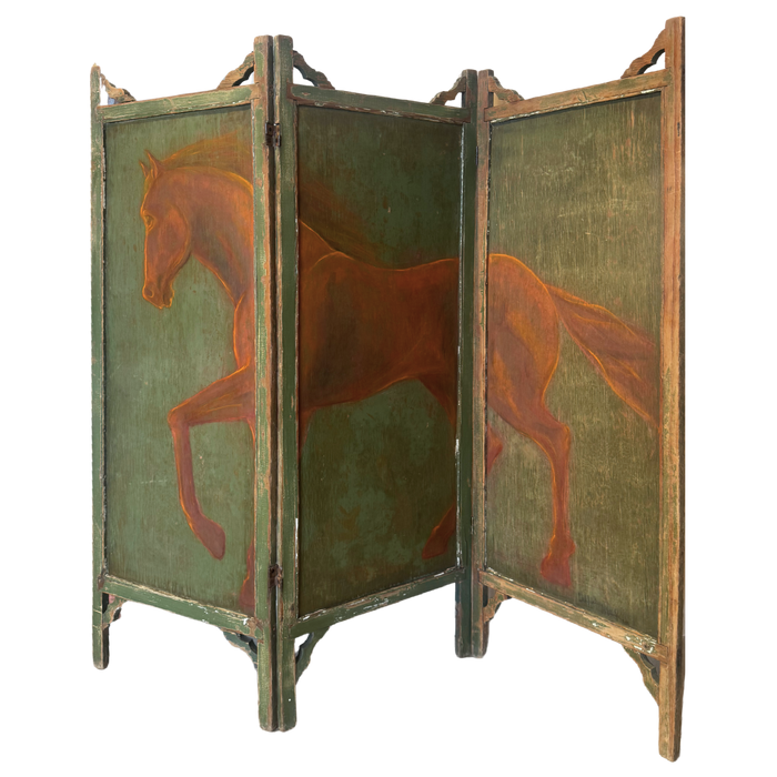 Hand-Painted Equestrian Screen