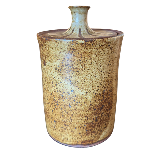 Studio Pottery Lidded Jar with Flared Neck