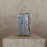 Rectangular Rust and Drip Glaze Vase with Side Opening