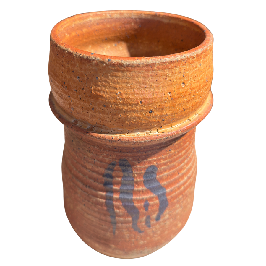 Medium Terracotta Vase with Abstract Motif