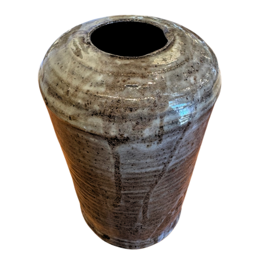 Tall Studio Vessel in Charcoal and Ash Glaze