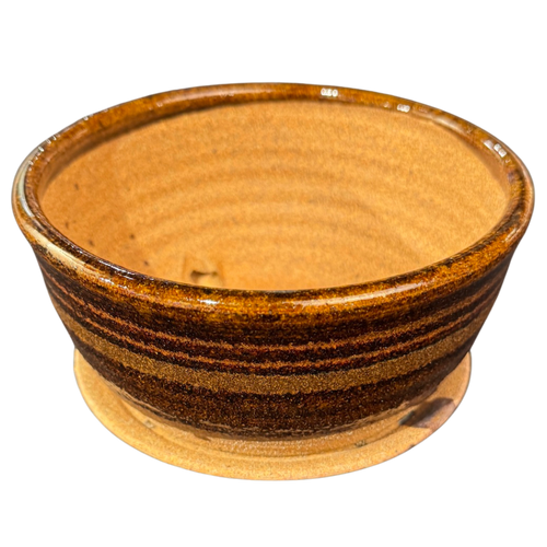 Small Ceramic Brown Glazed Planter