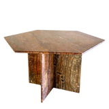 Hexagonal Alicante Red Marble Dining Table