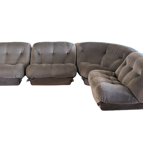 Vintage Italian 4 Piece Modular Striped Velvet Sofa