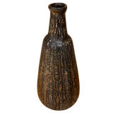 Tall Textured Studio Vase in Charcoal and Bronze Glaze