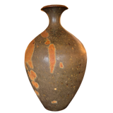 Russet Glazed Studio Ceramic Vase with Flared Neck