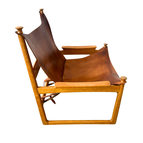 Saddle Leather Sling Safari Chair