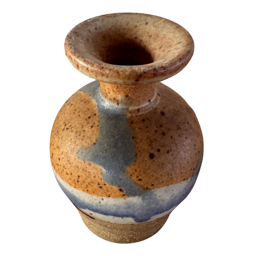 Studio Ceramic Vase in Blue Gradient Glaze