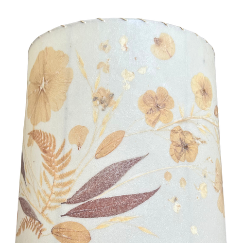 Stoneware Table Lamp with Botanical Shade