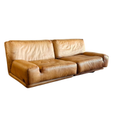 Vintage Italian Leather Two Piece Loveseat