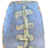 Brutalist Periwinkle and Cream Ceramic Wall Hanging