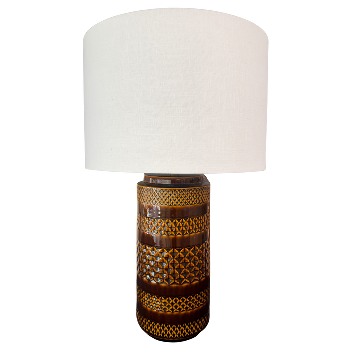 Caramel Grid Ceramic Table Lamps