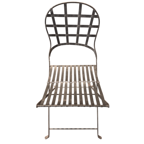 Sculptural Iron Folding Chair