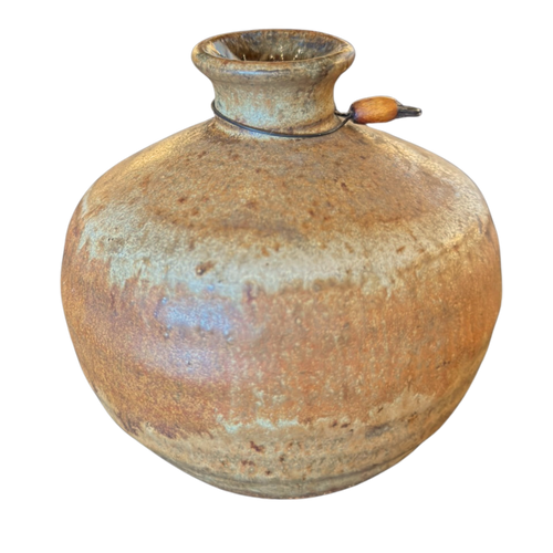 Small Brown Glazed Ceramic Vessel