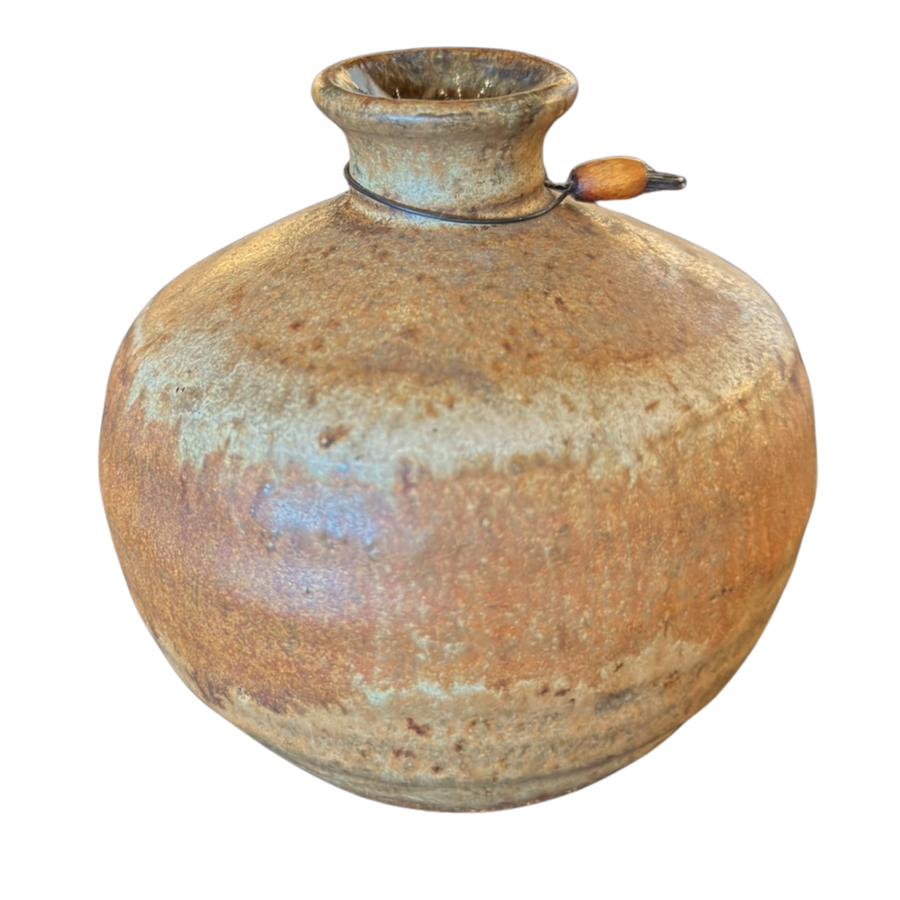 Small Brown Glazed Ceramic Vessel
