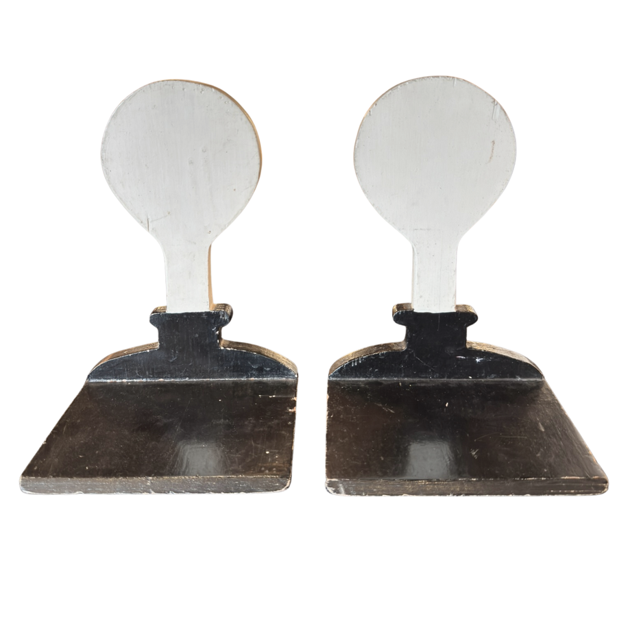 Pair of Painted Wood Paddle Form Bookends