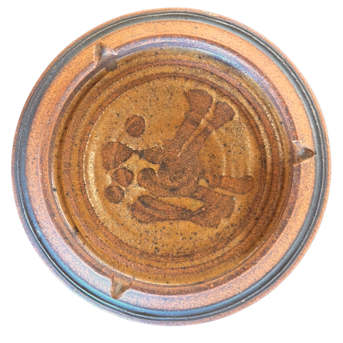 Stoneware Ashtray with Rustic Glaze