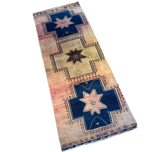 Vintage Anatolian Kilim Rug with Indigo Accents