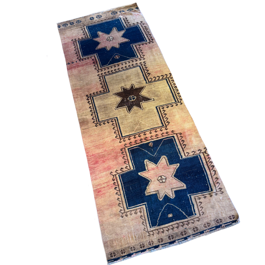 Vintage Anatolian Kilim Rug with Indigo Accents