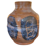 Brown and Indigo Studio Pottery Vase