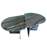 Pair of Split Form Marble End Tables