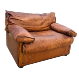 Vintage Italian Distressed Leather Club Chair