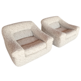 Pair of Postmodern Channeled Lounge Chairs