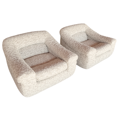 Pair of Postmodern Channeled Lounge Chairs