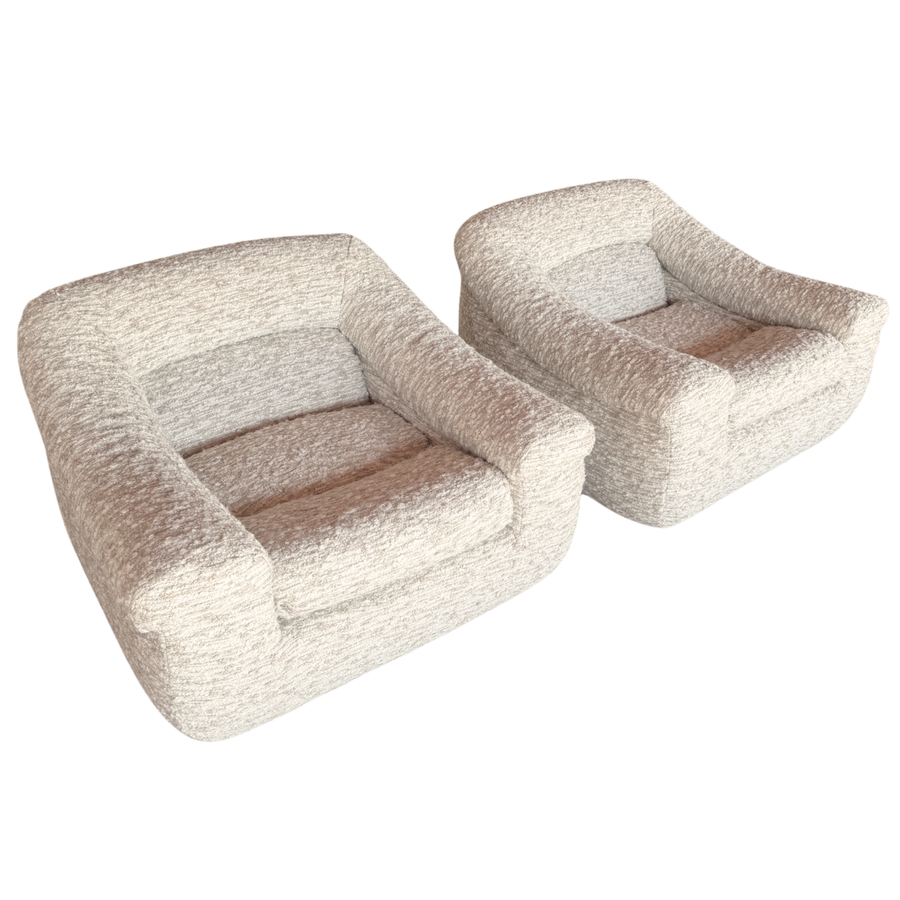 Pair of Postmodern Channeled Lounge Chairs