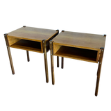 Pair of Walnut and Teak Nightstands, 1960s