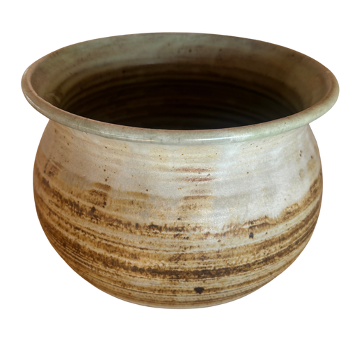 Glazed Oatmeal Stoneware Vessel