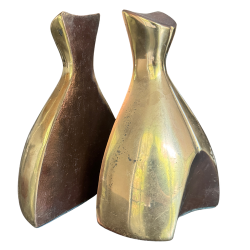 Pair of Faceted Brass Bookends