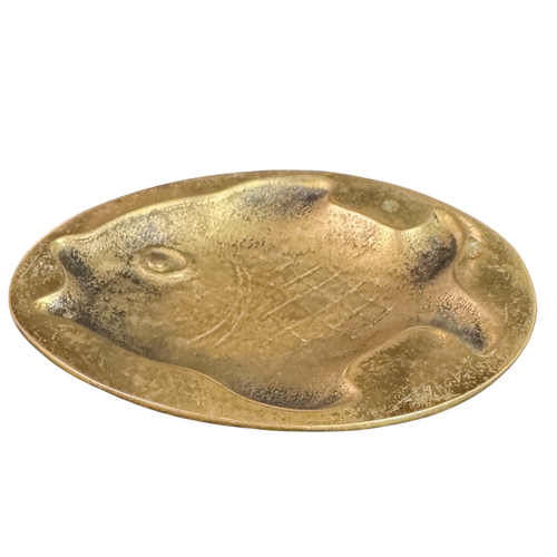 Carved Brass Fish Trinket Dish