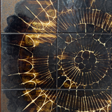 Framed Ceramic Tile Panel with Radial Glaze Pattern