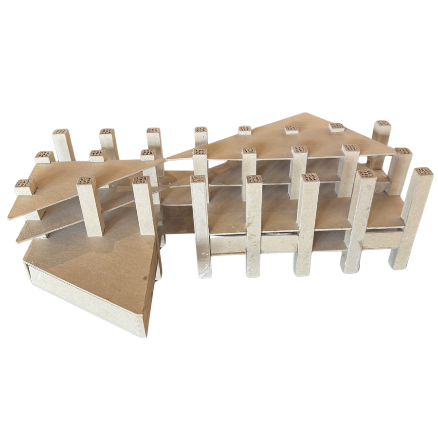 Vintage Architectural Paper Model Sculpture