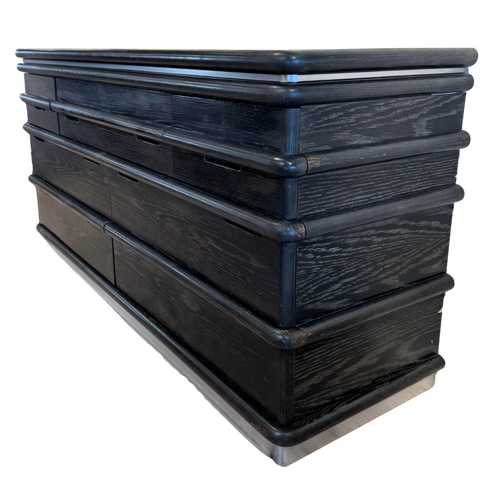 7 Drawer Ebony Oak Dresser by Jay Spectre for Century, 1980s