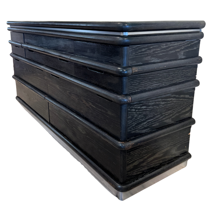 7 Drawer Ebony Oak Dresser by Jay Spectre for Century, 1980s