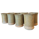 Set of Eight Textured Ceramic Tumblers
