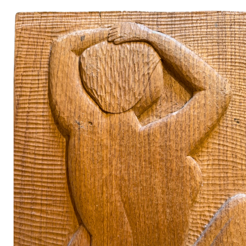 Vintage Carved Wood Woman Wall Art