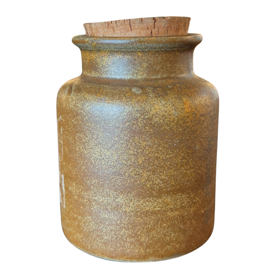 Mustard Glaze Stoneware Jar with Cork Stopper