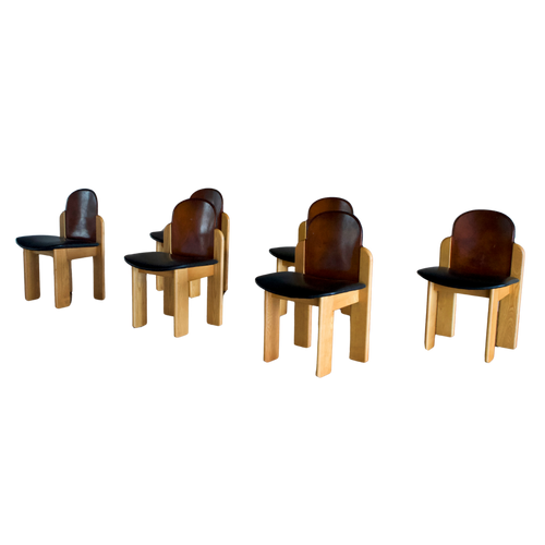 Set of 6 Two Tone Dining Chairs by Silvio Coppola for Fratelli Montina, 1970s