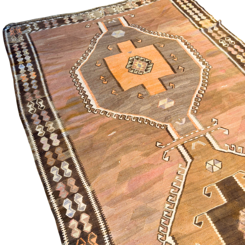 Large Vintage Saffron Anatolian Runner